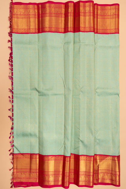 Kanchipuram Silk Brocade Pastel Blue Saree