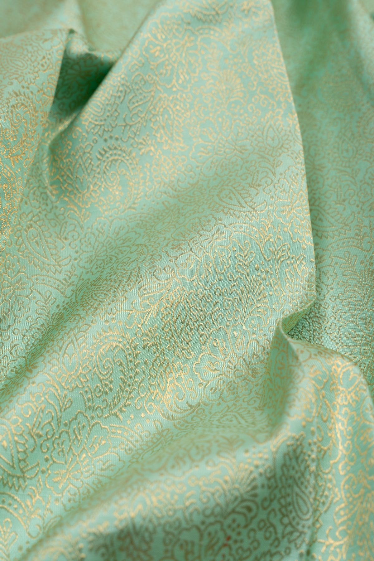 Kanchipuram Silk Brocade Pastel Blue Saree