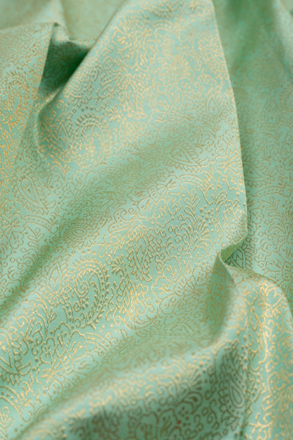 Kanchipuram Silk Brocade Pastel Blue Saree