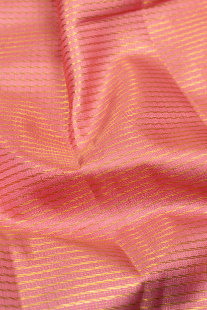 Kanchipuram Silk Horizontal Lines Baby Pink Saree