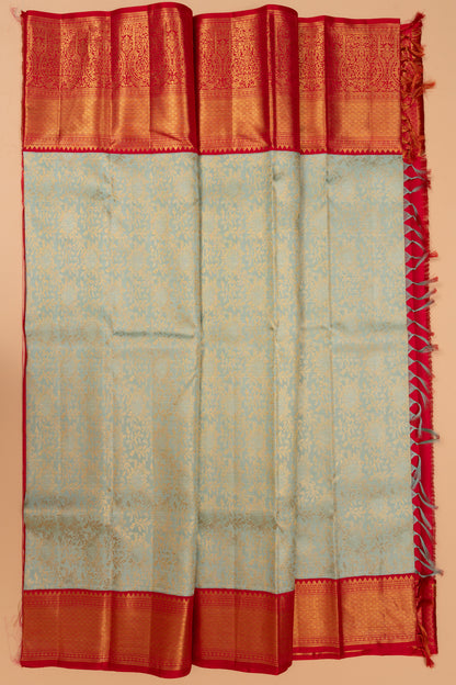 Kanchipuram Silk Brocade Blue Saree