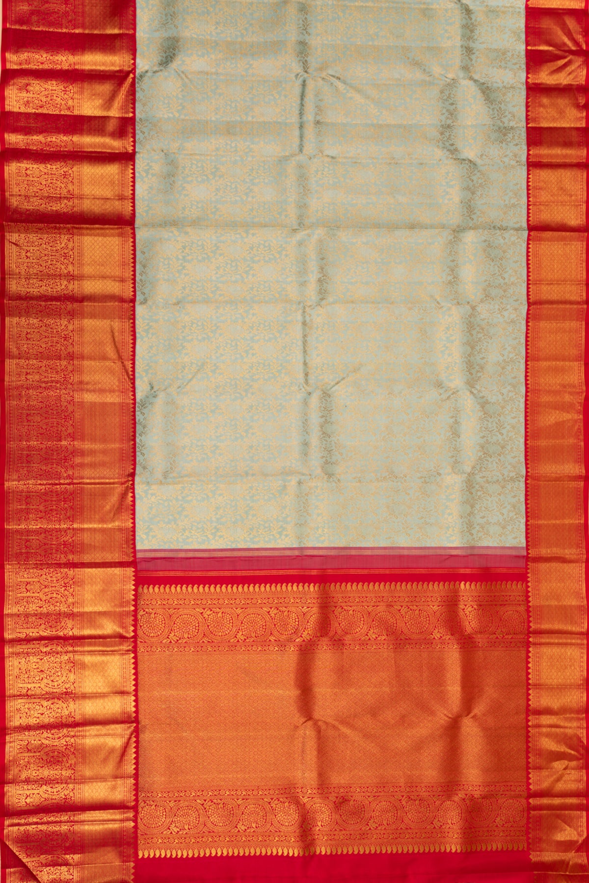 Kanchipuram Silk Brocade Blue Saree