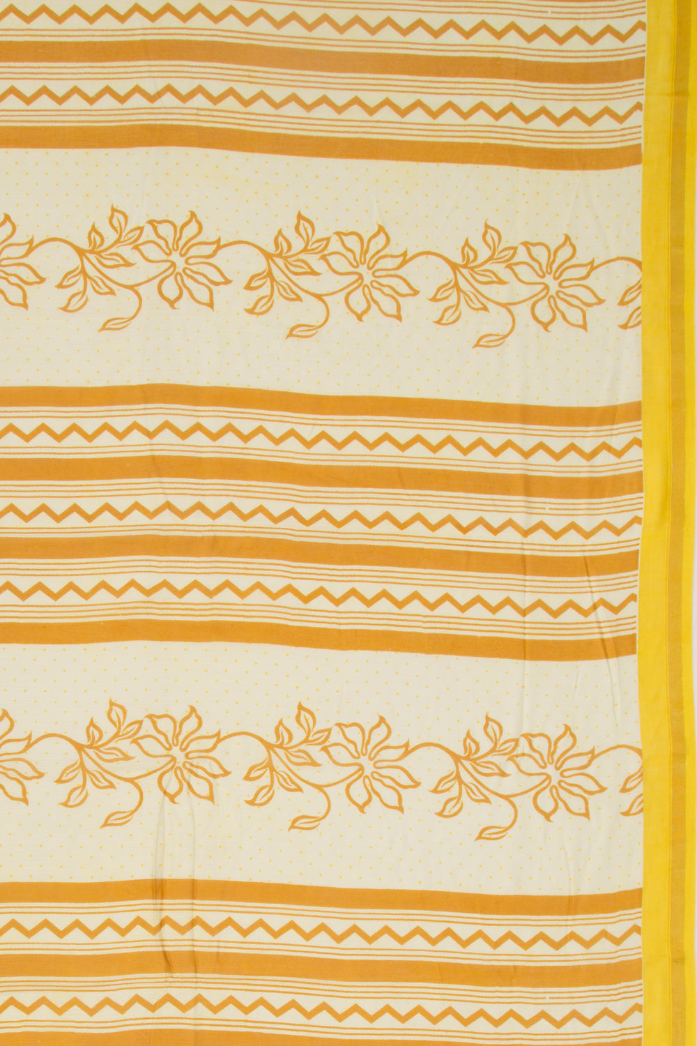 Chanderi Silk Printed Off White Saree