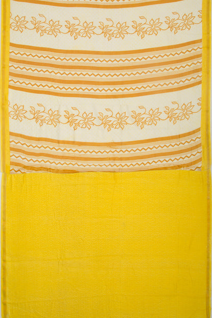 Chanderi Silk Printed Off White Saree