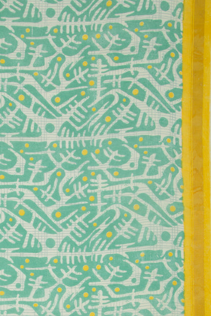 Chanderi Silk Printed Green Saree