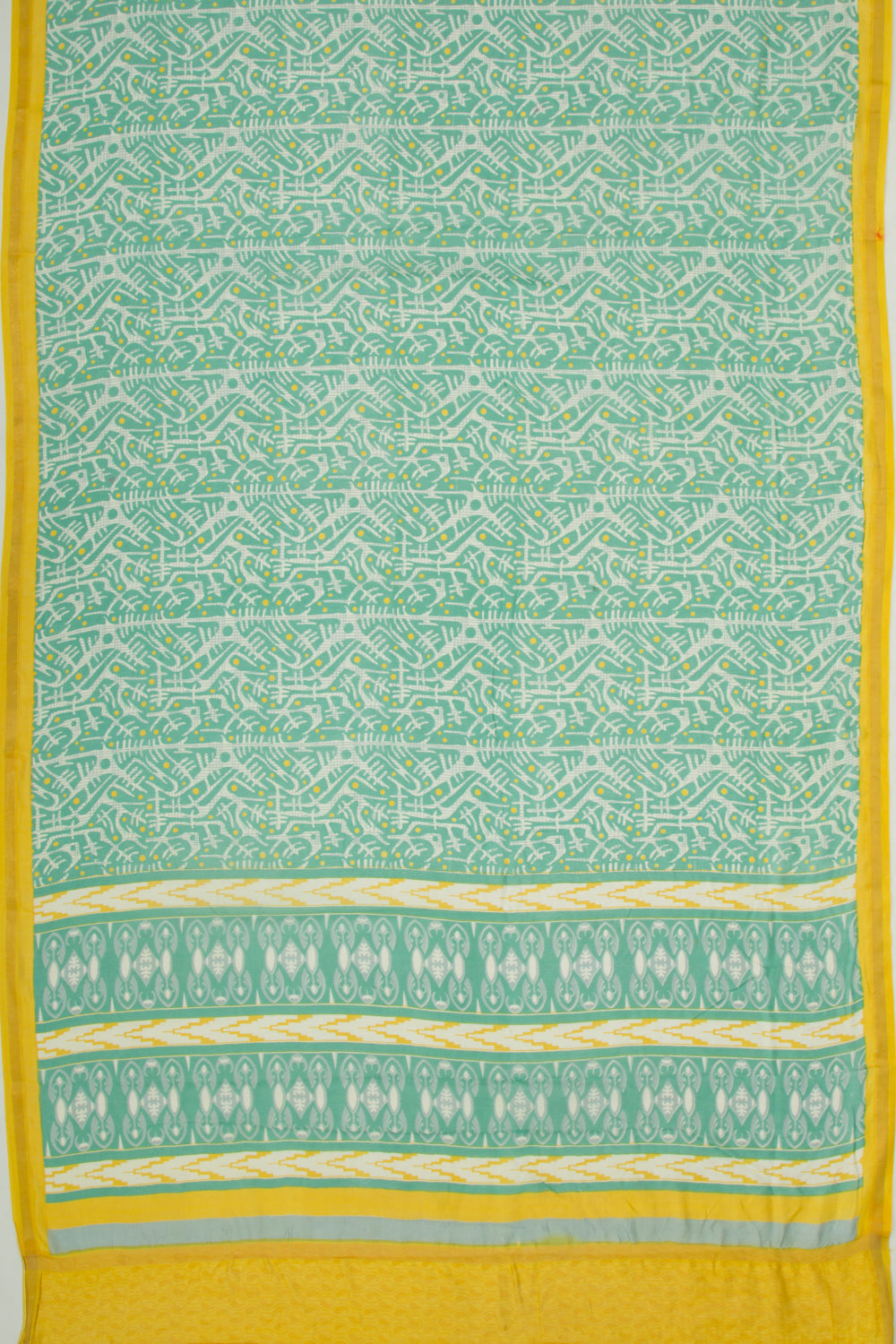 Chanderi Silk Printed Green Saree