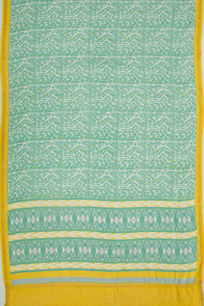 Chanderi Silk Printed Green Saree