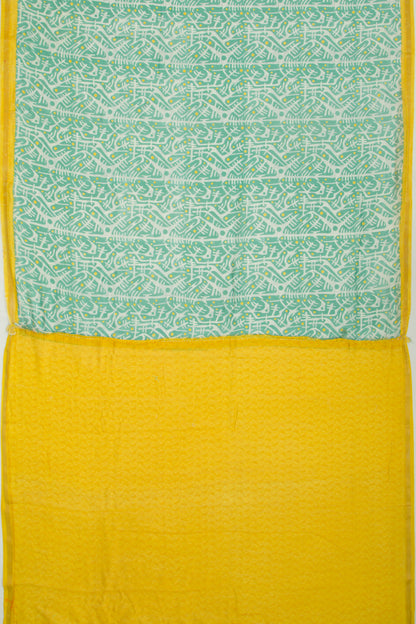 Chanderi Silk Printed Green Saree