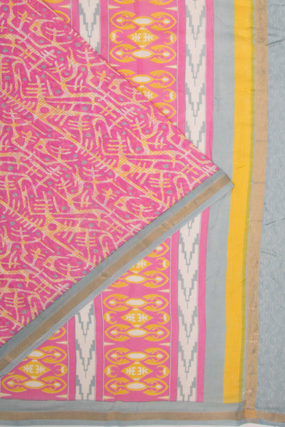 Chanderi Silk Printed Pink Saree