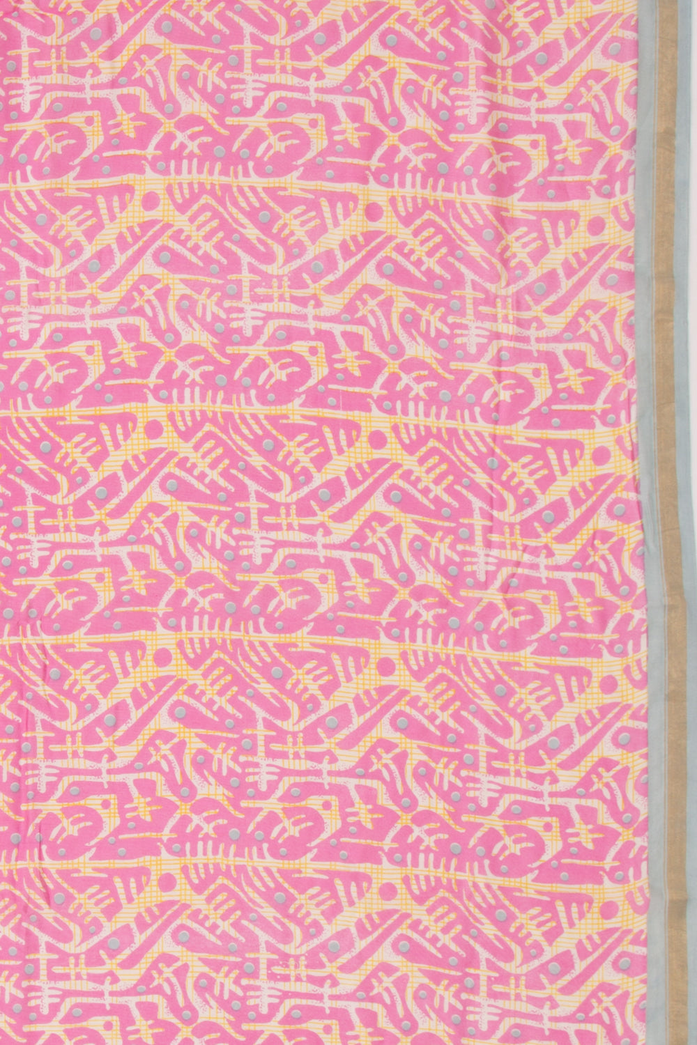 Chanderi Silk Printed Pink Saree