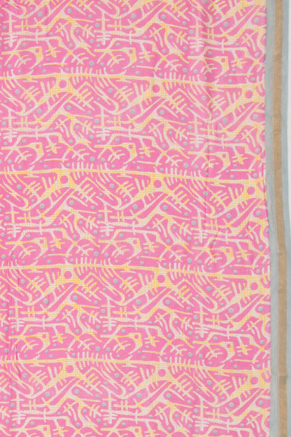 Chanderi Silk Printed Pink Saree