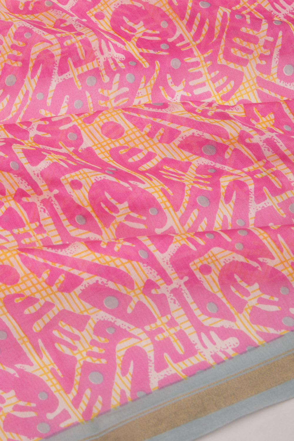 Chanderi Silk Printed Pink Saree