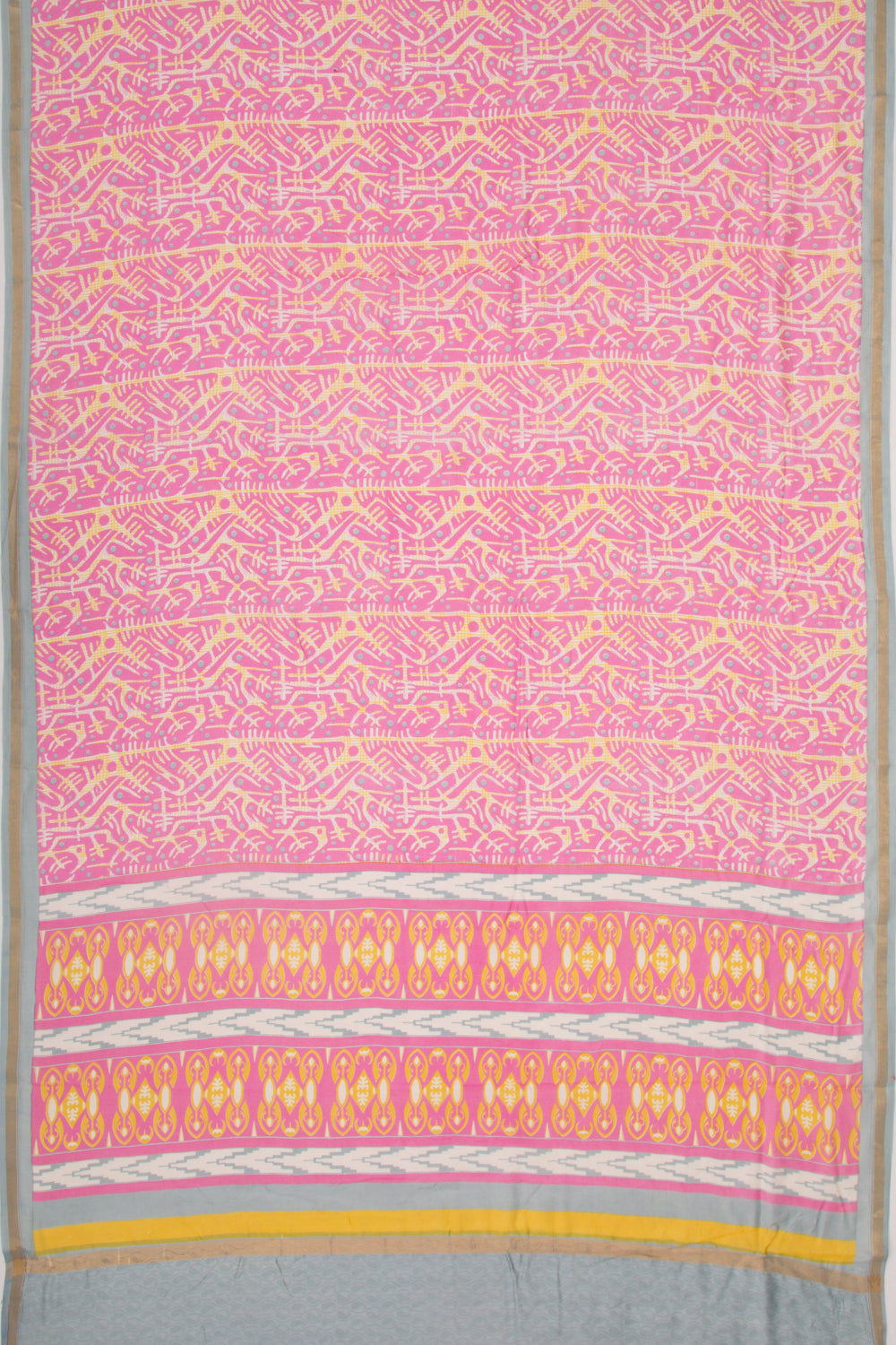 Chanderi Silk Printed Pink Saree