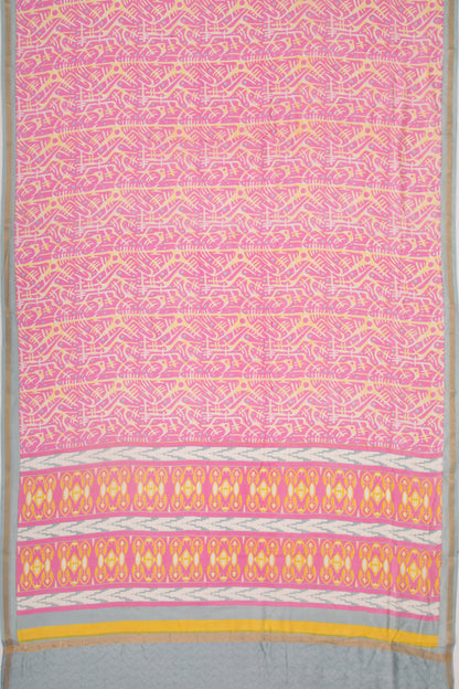 Chanderi Silk Printed Pink Saree