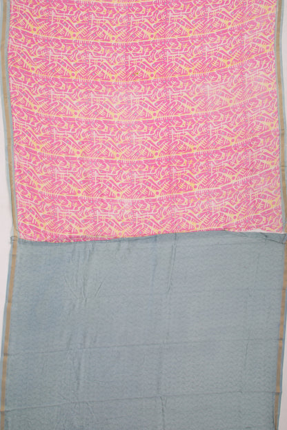 Chanderi Silk Printed Pink Saree