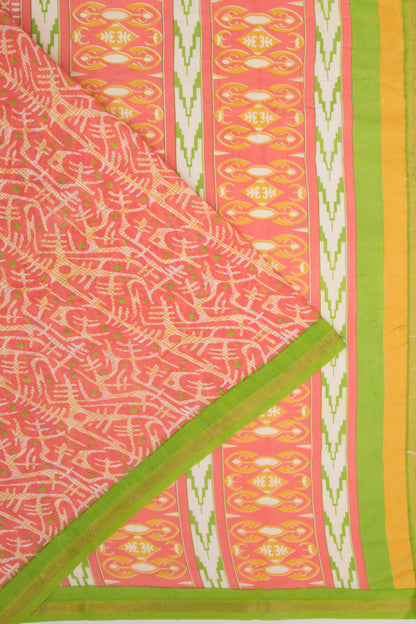 Chanderi Silk Printed Peach Saree