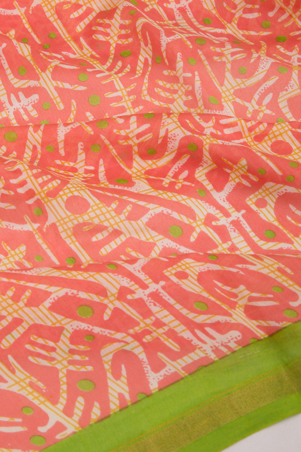 Chanderi Silk Printed Peach Saree