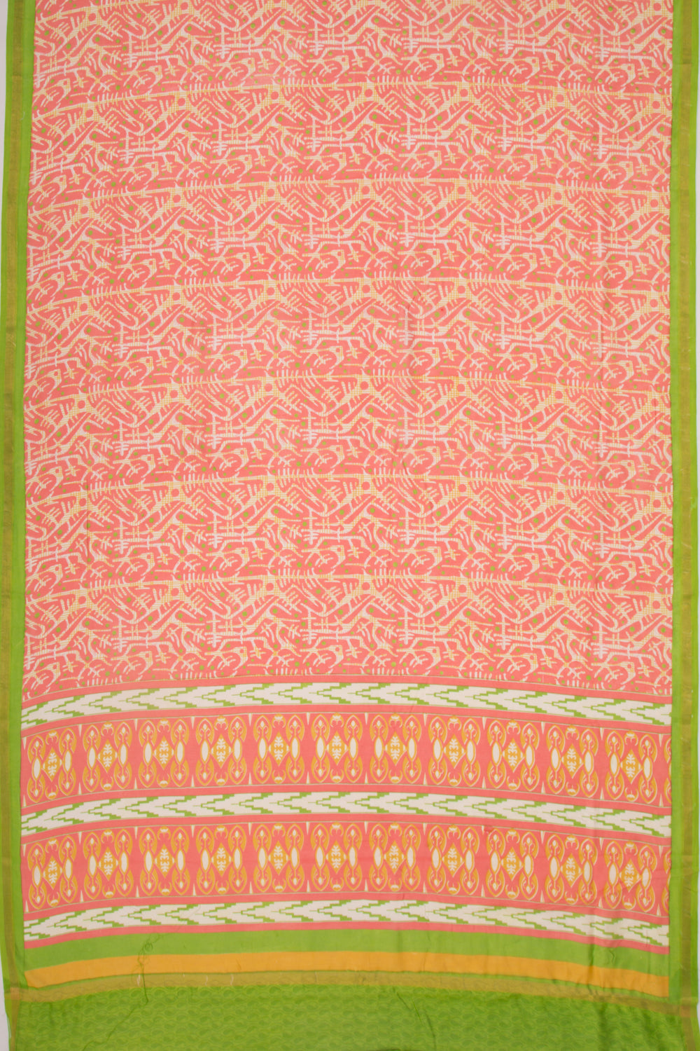Chanderi Silk Printed Peach Saree