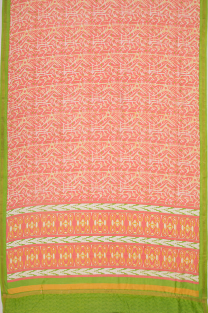 Chanderi Silk Printed Peach Saree