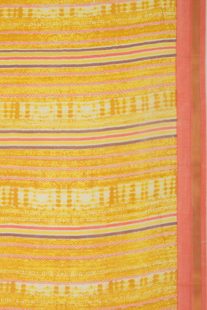 Chanderi Silk Printed Yellow Saree