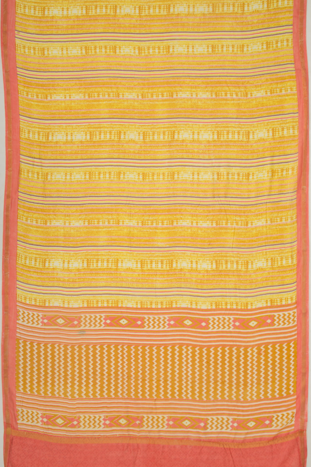 Chanderi Silk Printed Yellow Saree