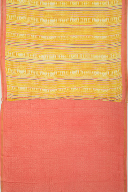 Chanderi Silk Printed Yellow Saree