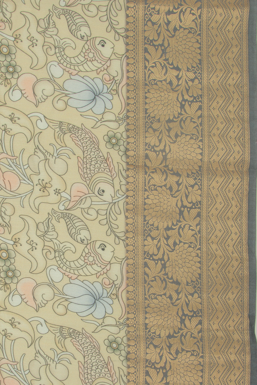 Chanderi Silk Printed Yellow Saree