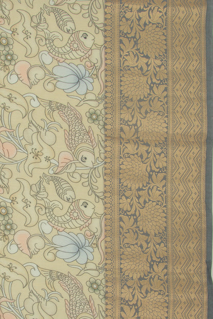 Chanderi Silk Printed Yellow Saree