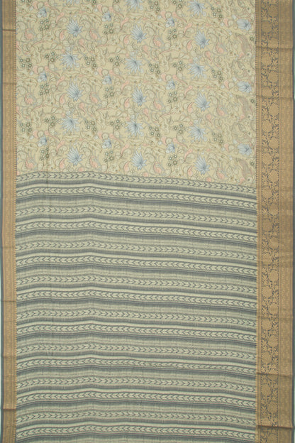 Chanderi Silk Printed Yellow Saree