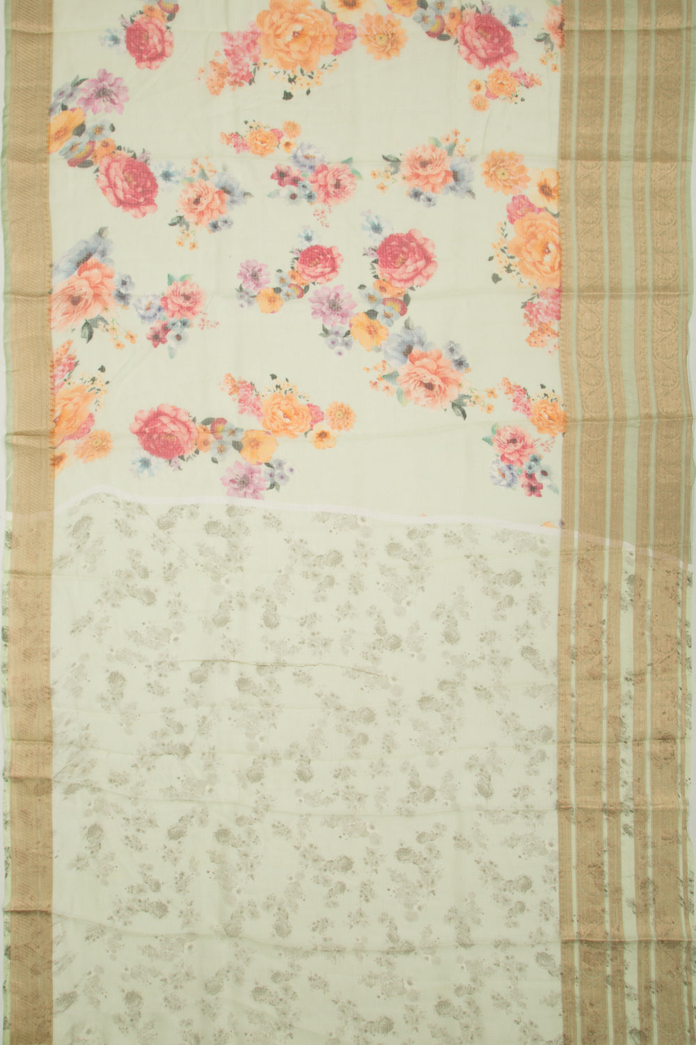 Kota Soft Silk Floral Printed Pastel Green Saree