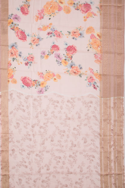 Kota Soft Silk Floral Printed Baby Pink Saree