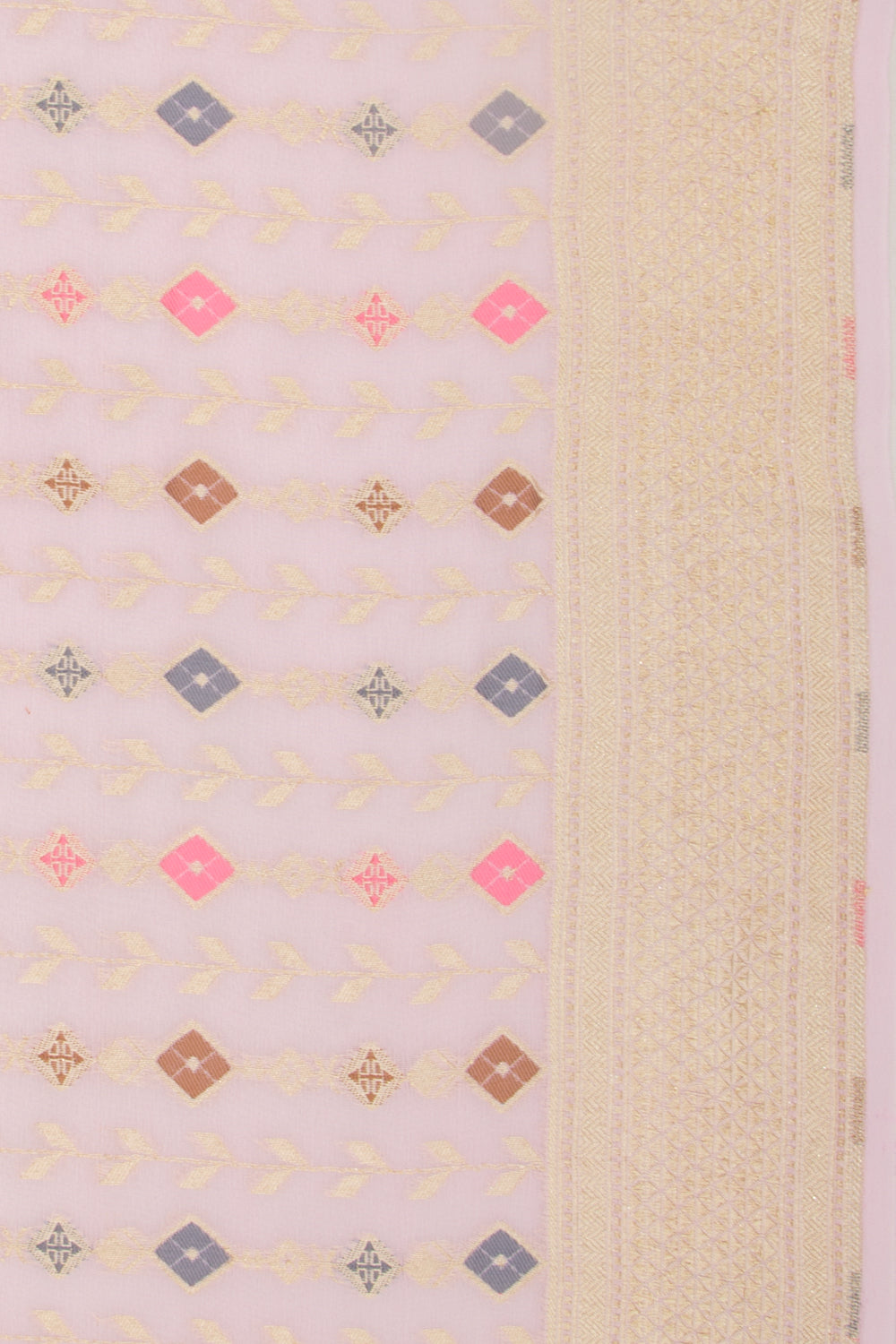 Banarasi Georgette Brocade Baby Pink Saree