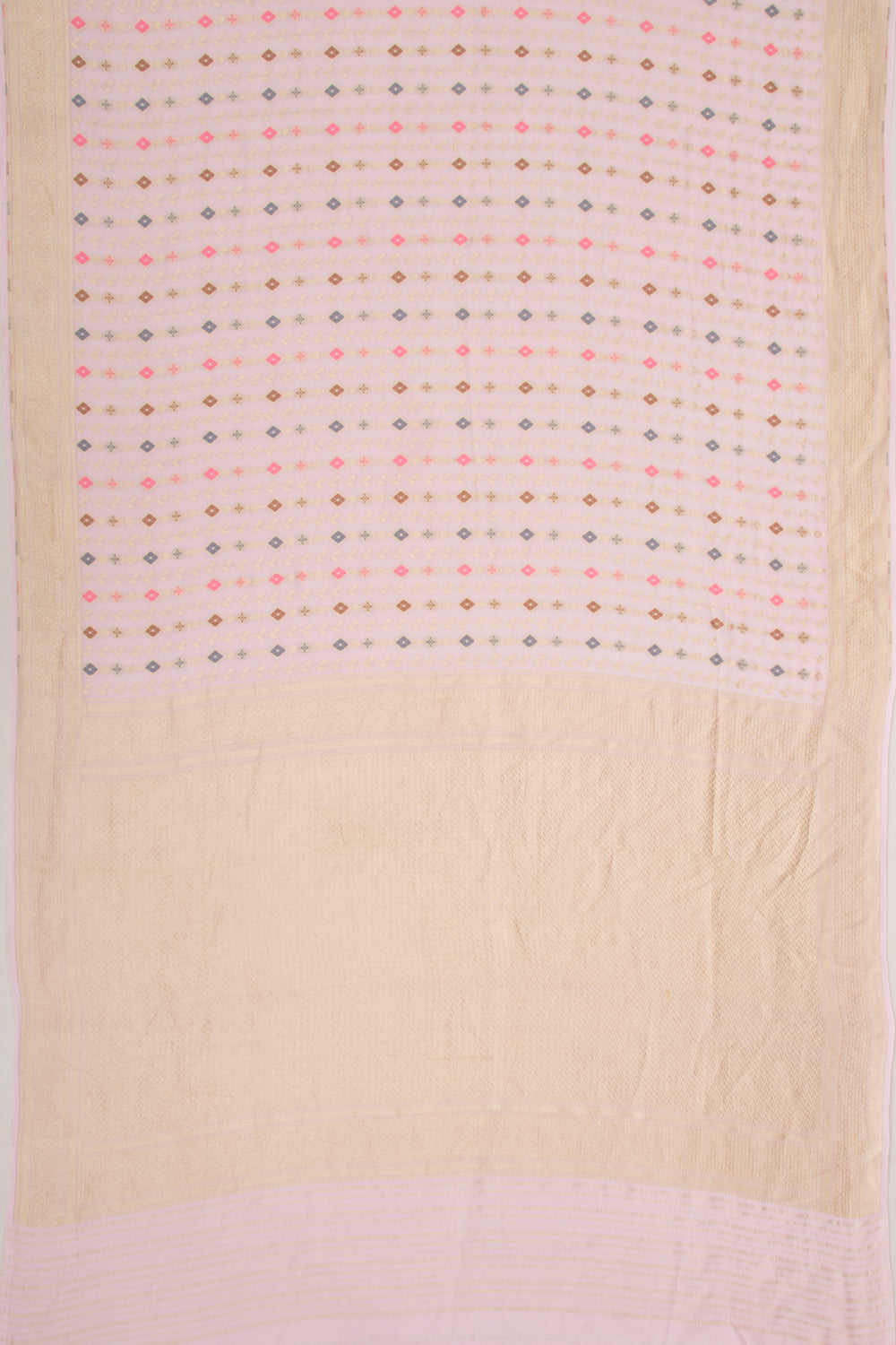 Banarasi Georgette Brocade Baby Pink Saree