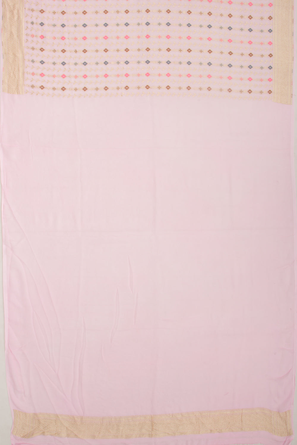 Banarasi Georgette Brocade Baby Pink Saree