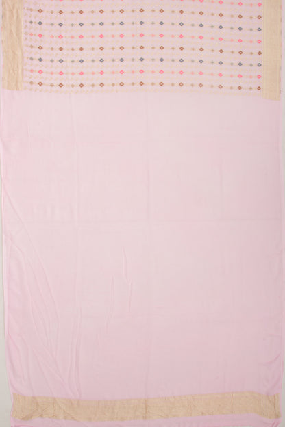 Banarasi Georgette Brocade Baby Pink Saree