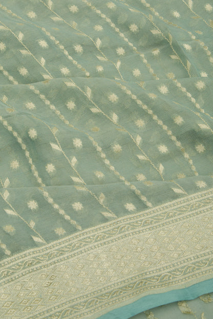 Banarasi Georgette Tissue Brocade Green Saree