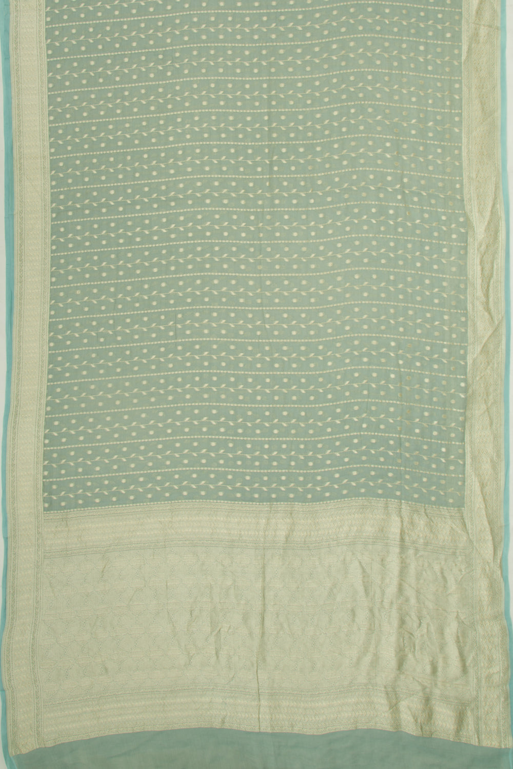 Banarasi Georgette Tissue Brocade Green Saree