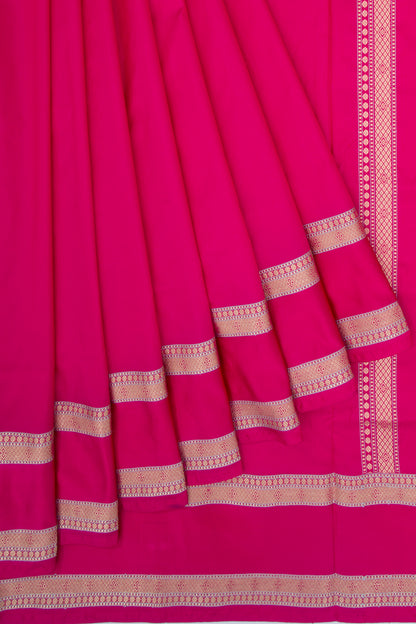 Banarasi Silk Plain Pink Saree