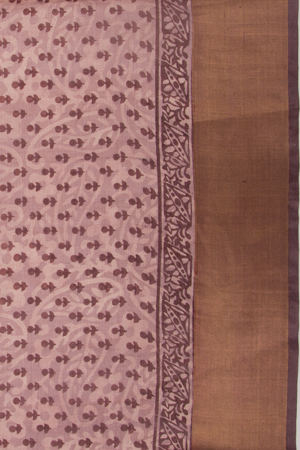 Tussar Printed Choco Brown Saree