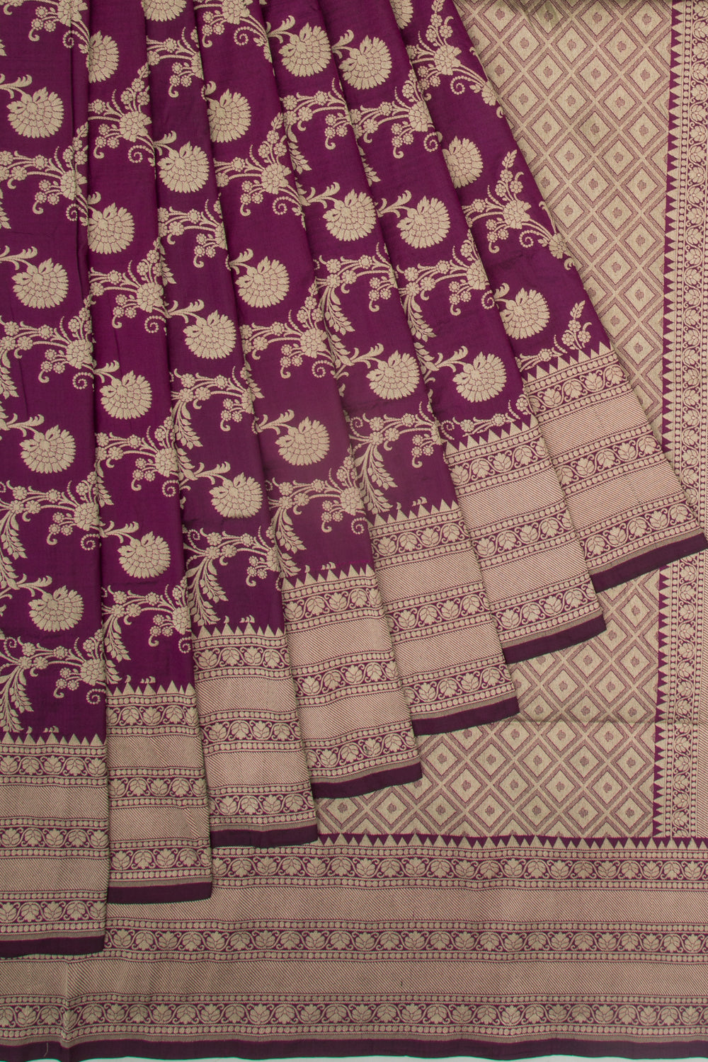Banarasi Silk Jaal Purple Saree