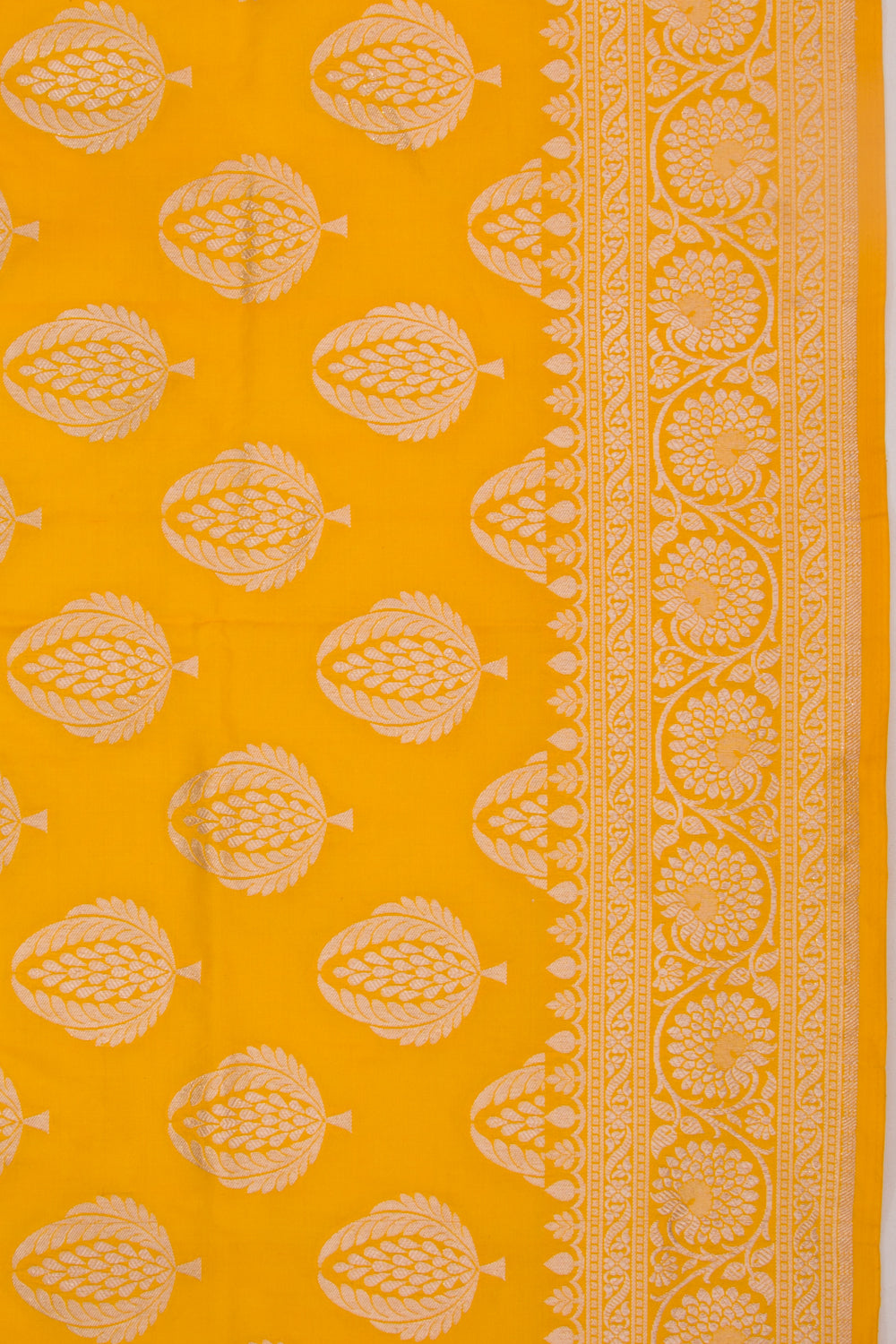Banarasi Silk Butta Yellow Saree