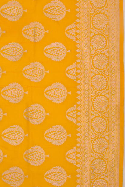 Banarasi Silk Butta Yellow Saree
