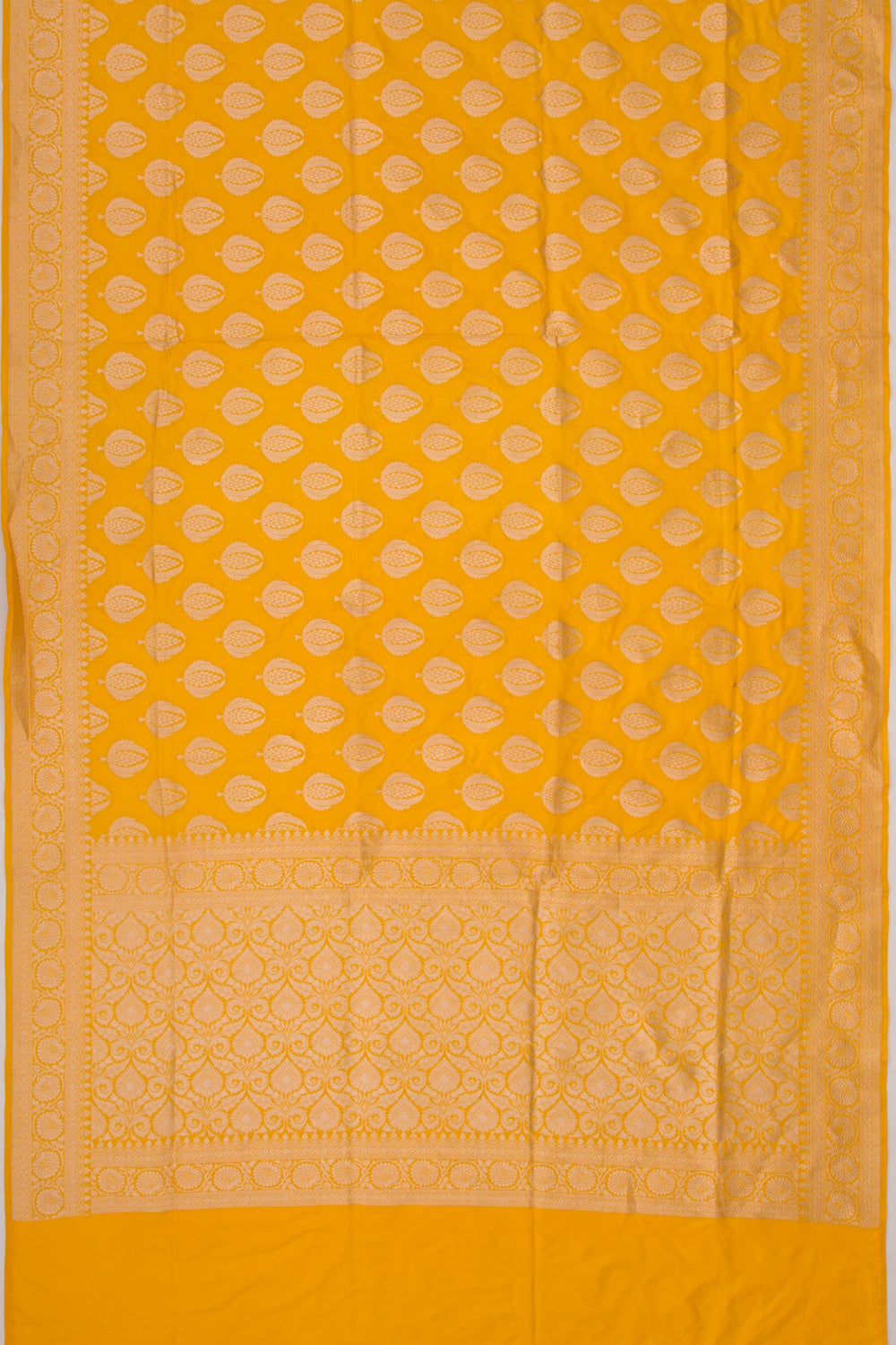 Banarasi Silk Butta Yellow Saree
