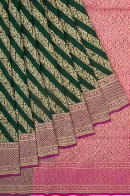 Banarasi Silk Leheriya Green Saree