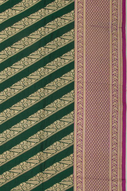 Banarasi Silk Leheriya Green Saree