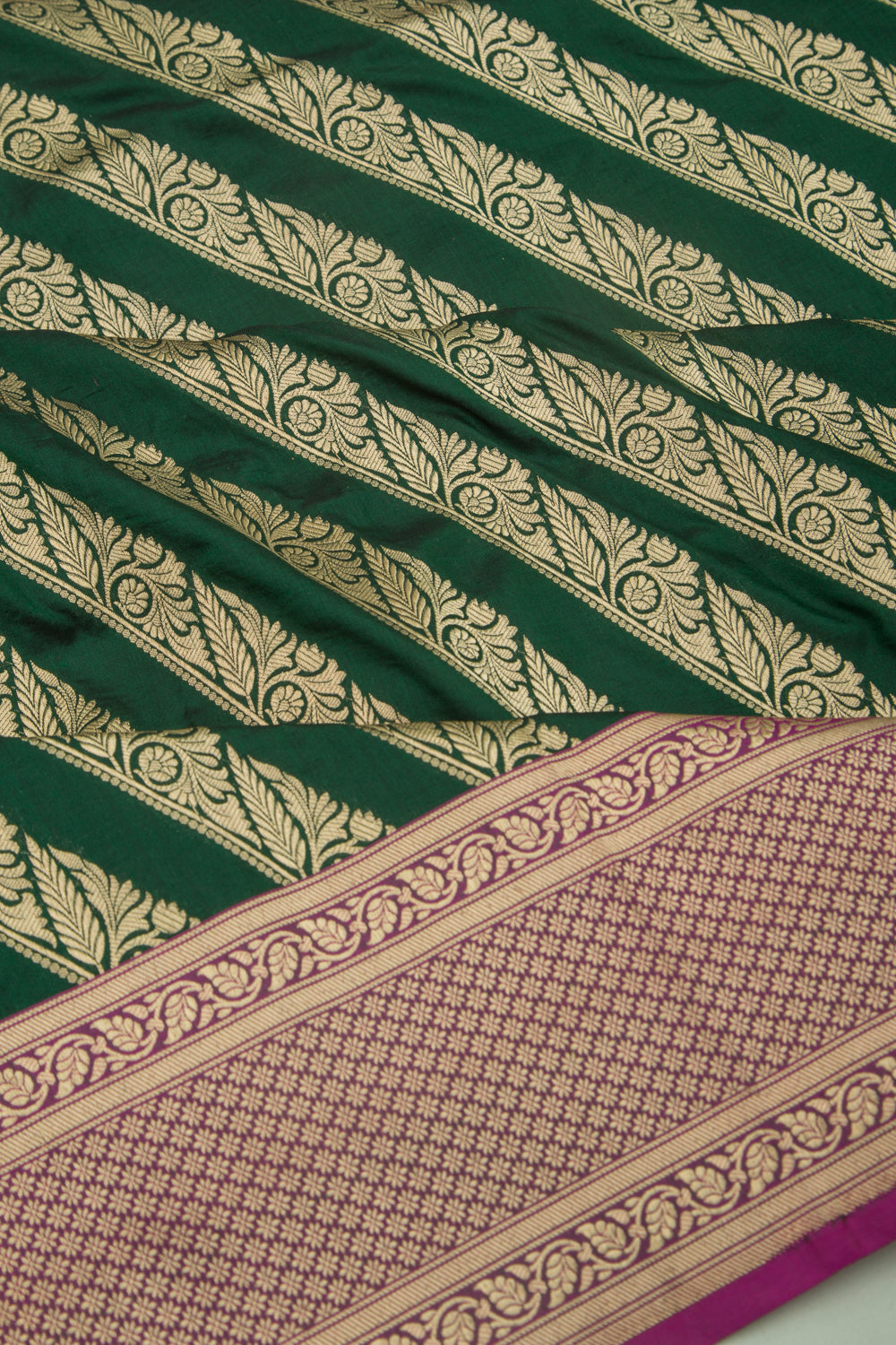 Banarasi Silk Leheriya Green Saree
