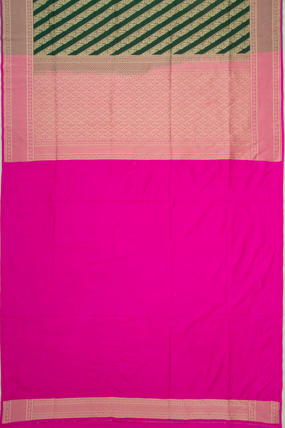 Banarasi Silk Leheriya Green Saree