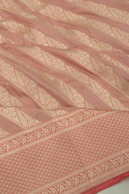Banarasi Silk Leheriya Peach Saree