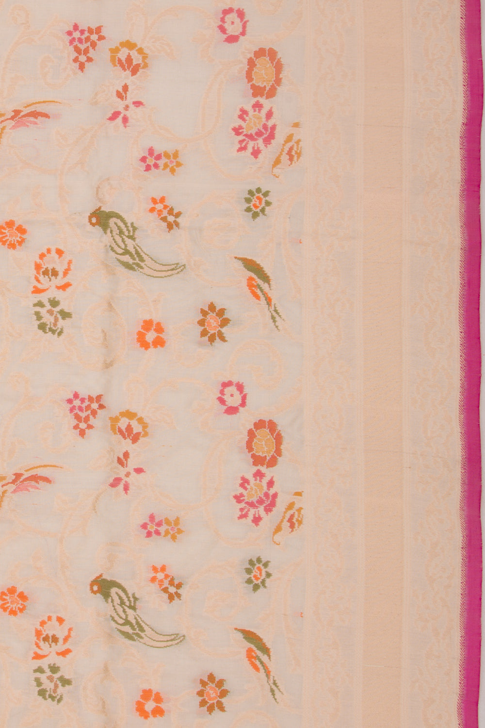 Banarasi Silk Jaal Cream Saree