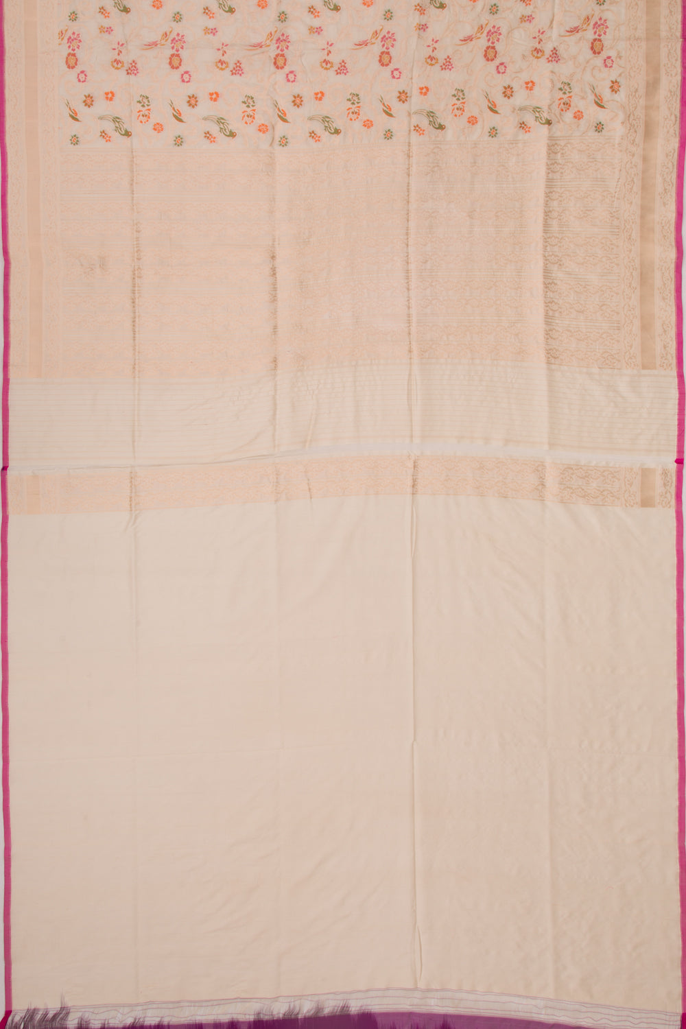 Banarasi Silk Jaal Cream Saree